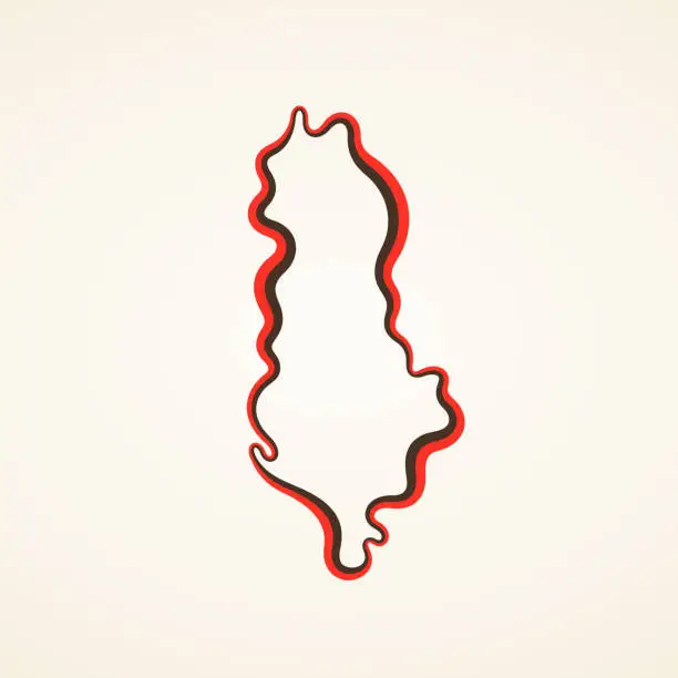 Vector illustration of Albania - Outline Map