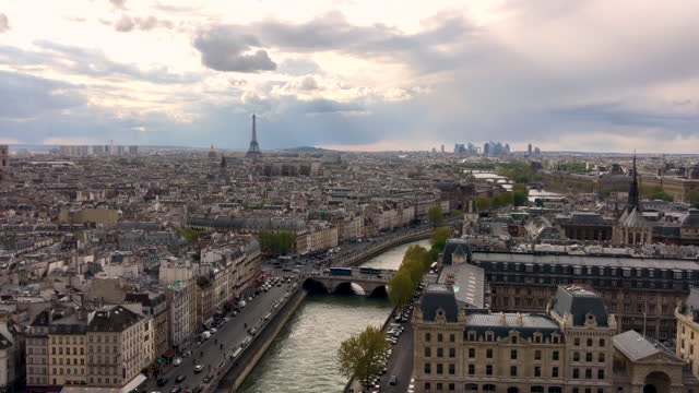 Aerial panorama view of Paris, France