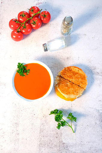 Tomato Soup And A Grilled Cheese Sandwich