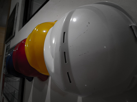 photo of safety helmet. still life concept and idea. design element and background.