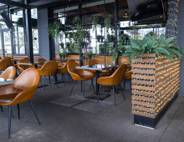 istock Interior of Modern Cafe with an Outdoor Dining Zone 1474694985