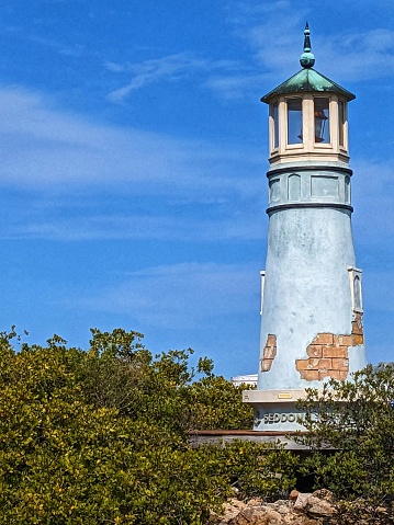 Nassau port lighthouse on the Paradise Island, Bahamas