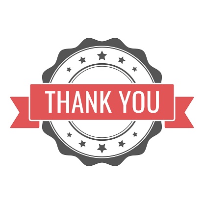 Thank You Stamp Seal Vector Badge Icon Template Illustration