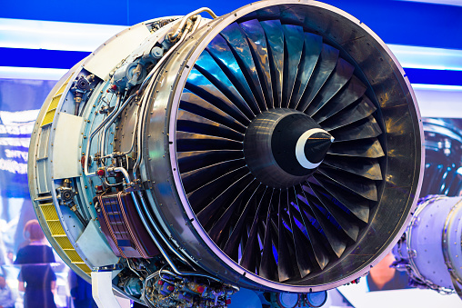 Aircraft turbojet engine. By-pass engine