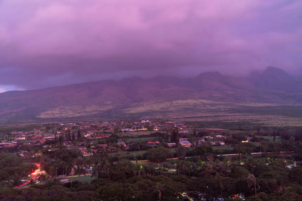West Maui and the West Maui Volcano (Mountain) - Mauna Kahalawai at night