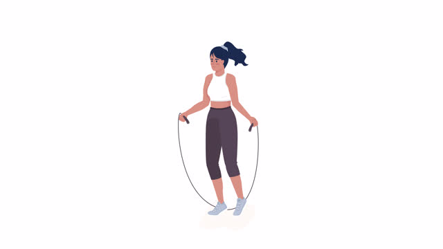 Animated woman jumping rope