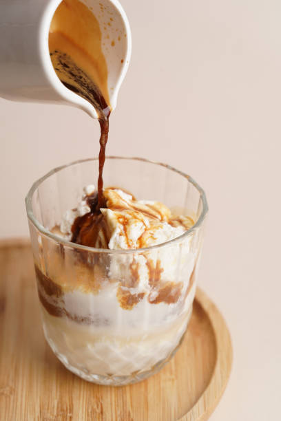 istock Affogato coffee with ice cream on a glass 1474721703
