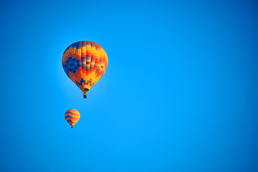 Close-up of hot air balloon basket in Cappadocia