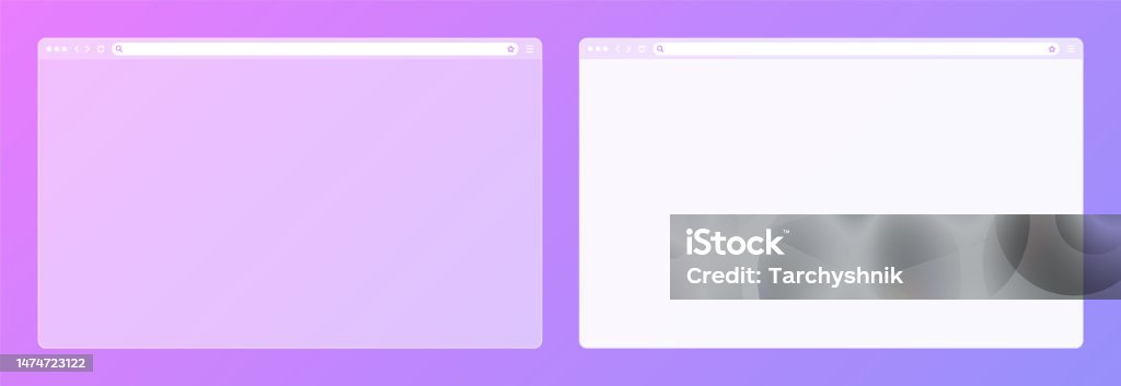 Transparent Browser Design Blank Transparent Web Browser Window With Toolbar And Search Field On ...