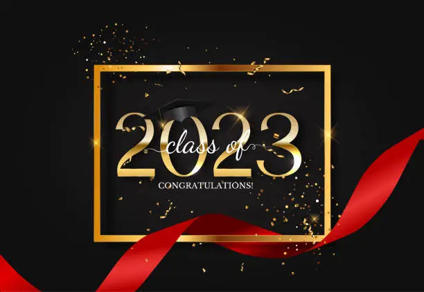 Vector illustration of Happy Class of 2023 Greeting Vector Illustration EPS10