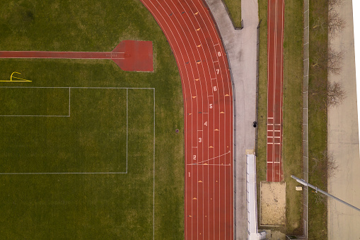 Campo y campo de deportes para fútbol y running photo