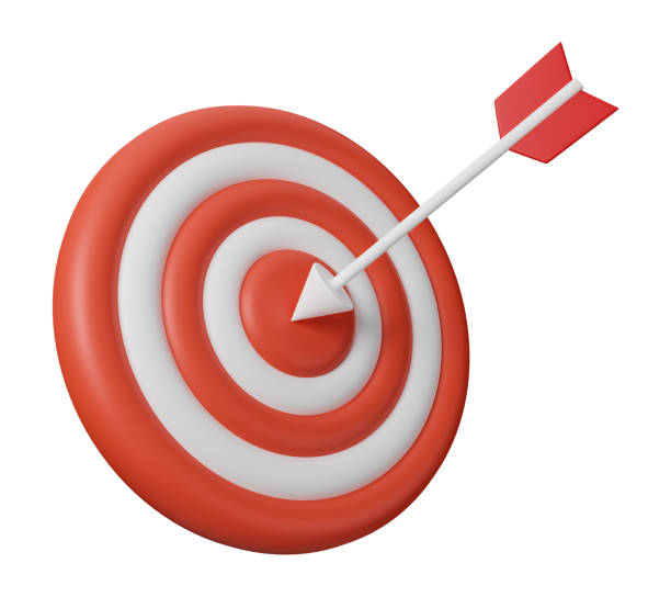 istock Darts hitting red target on center, banner business icon, 3D rendering illustration. 1474731091