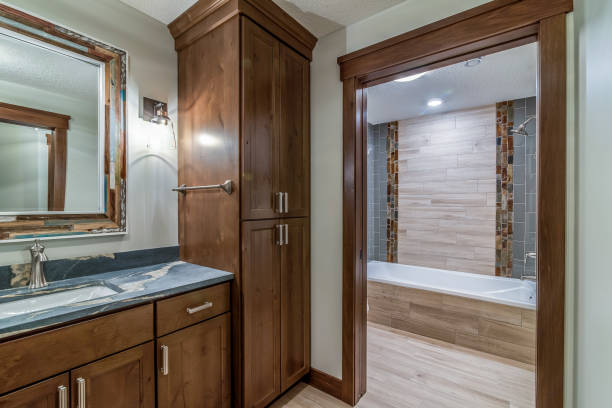 istock Bathroom with warm and cool colors 1474731210