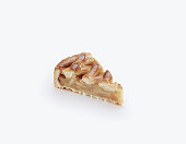 A slice of delicious apple pie. on white background