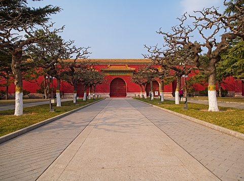 The Zhongshan Park (Chinese: 中山公园/中山公園) was a former imperial altar and now a public park that lies just southwest of the Forbidden City in the Imperial City, Beijing.\nOf all the gardens and parks surrounding the Forbidden City, such as the Beihai and Jingshan, Zhongshan is arguably the most centrally located of them all. The Zhongshan Park houses numerous pavilions, gardens, and imperial temples such as the Altar of Earth and Harvests or Altar of Land and Grain in some translations (Shejitan, 社稷坛), which was built in 1421 by the Yongle Emperor and it symmetrically opposite the Imperial Ancestral Temple, and it's where the emperors of Ming and Qing dynasties made offerings to the gods of earth and agriculture. The altar consists of a square terrace in the centre of the park.