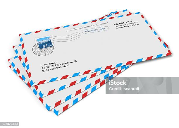 Paper Mail Letters Stock Photo - Download Image Now - Stack, Stacking, Mail
