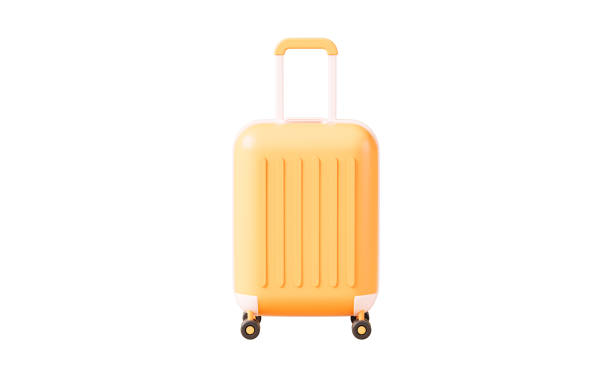 istock A yellow luggage in the white background, 3d rendering. 1474753933