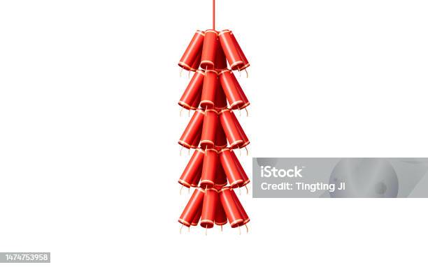 Firecrackers Rapido Riangle A String Of Firecrackers With White Background 3d Rendering Stock Photo ...