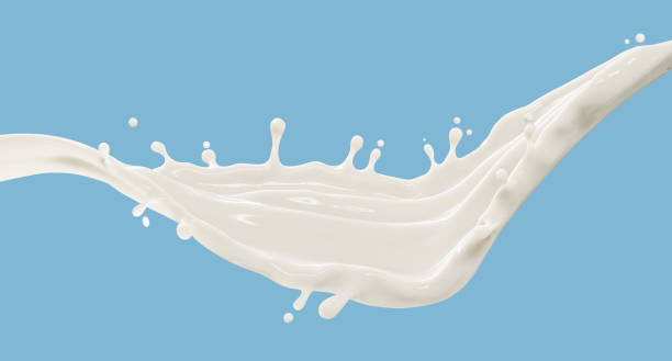 istock abstract beauty realistic milk shape splash isolated on white background. 3D Rendering. 1474756197
