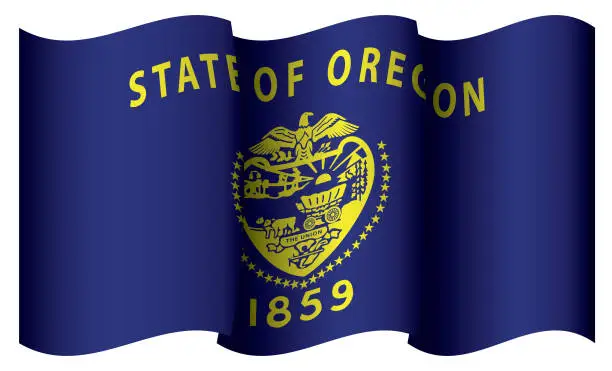 Vector illustration of Flag of Oregon