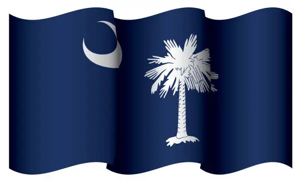 Vector illustration of Flag of South Carolina