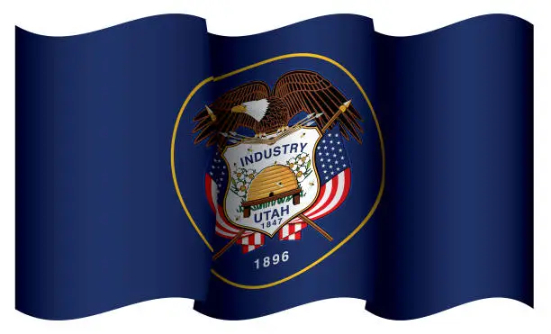 Vector illustration of Flag of Utah