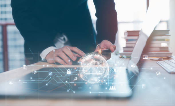 istock Digital transformation technology strategy, IoT, internet of things. transformation of ideas and the adoption of technology in business in the digital age, enhancing global business capabilities. Ai 1474764780