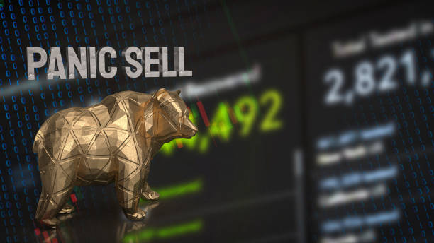 istock The Bear and Panic sell text for Business Crisis concept 3d rendering 1474768053