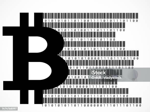 Bitcoin Consisting Of Binary Code Technology Symbol Stock Illustration ...