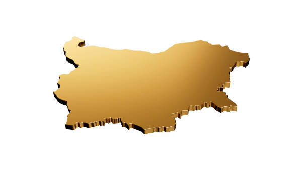 istock Bulgaria exclusive gold map isolated on white background 3d illustration 1474769348
