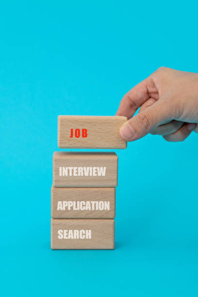 istock Words job, interview, application, search on toy blocks 1474771246
