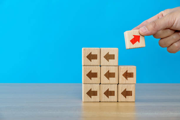 istock The red arrow is in a different direction 1474771867