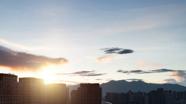 Modern buildings in the sun.