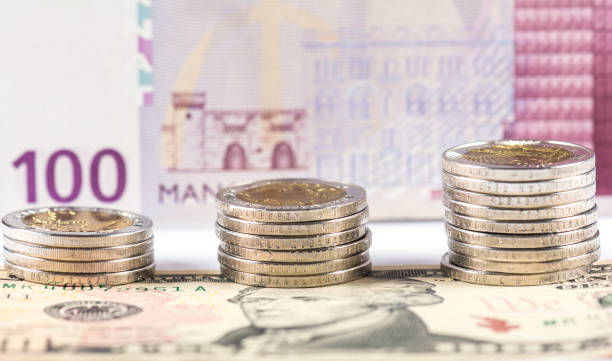 istock Azerbaijani manat and american dollar 1474772095