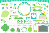 istock Green Illustrations and Decorations, No text ver. This collection includes  leaves, icon,nature, ornament,doodles, ribbons and more. 1474773211