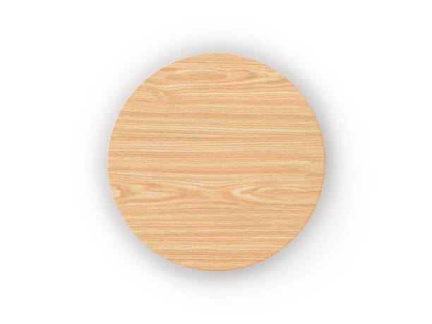 istock 3D Rendering Top View Wooden product stage isolated on white background 1474773366