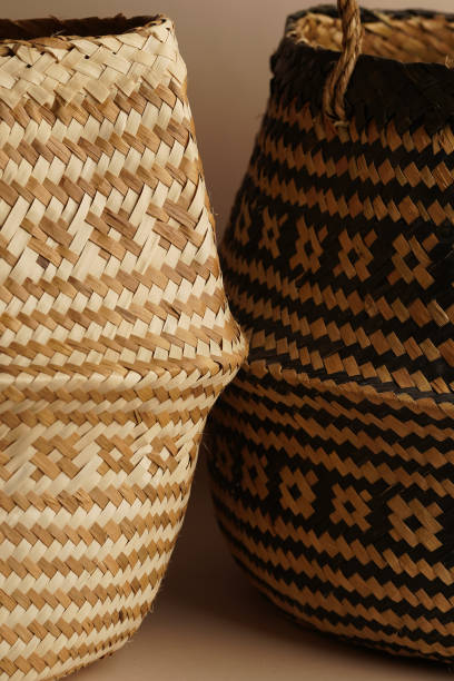istock Wicker basket bag. Laundry basket background 1474773546