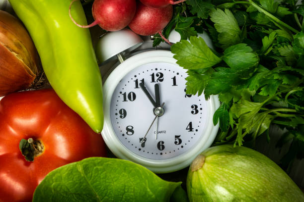 istock Food clock - Healthy food concept 1474776272