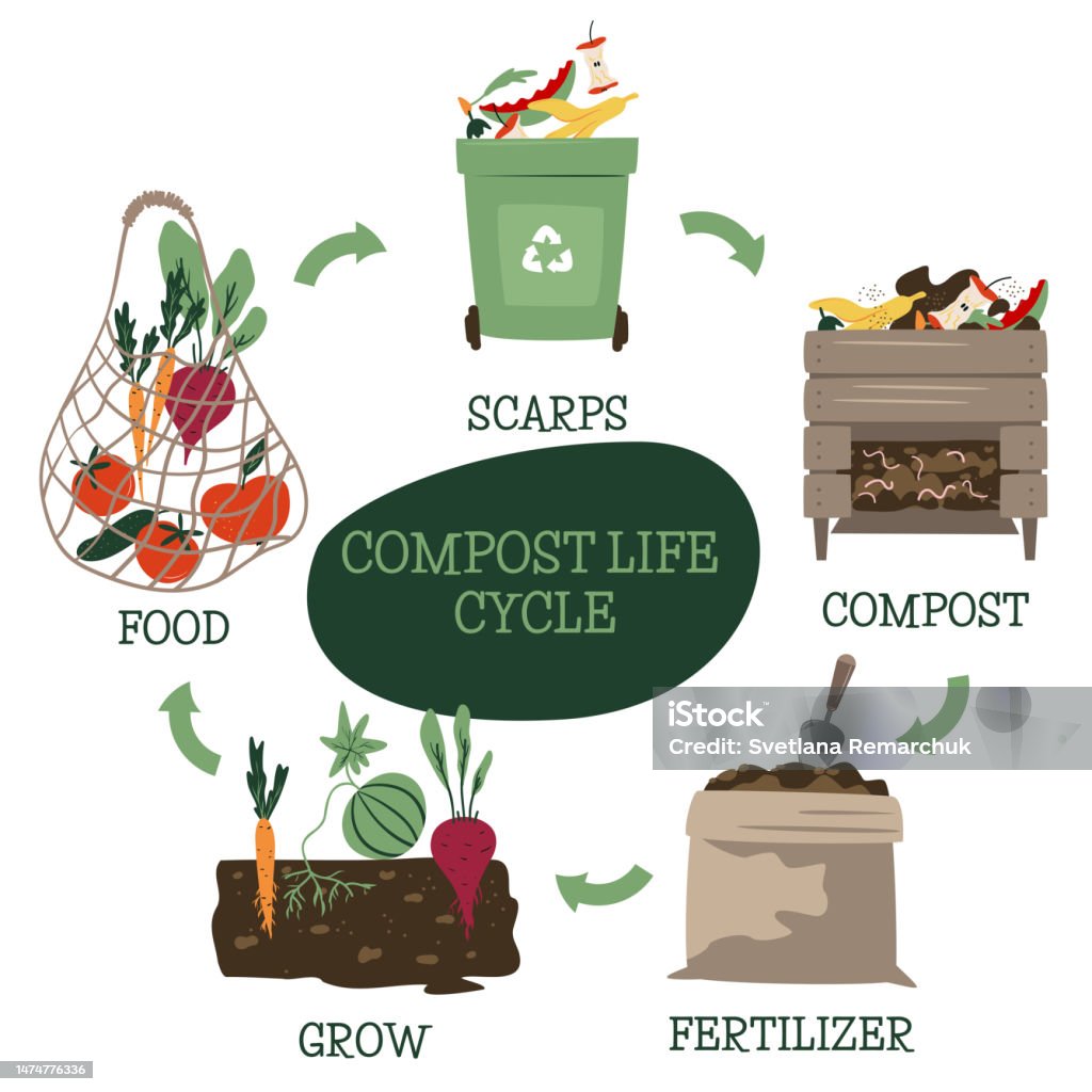 Copos Process Compost Life Circle Infographic Composting Process Recycling Organic ...