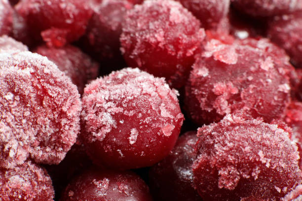 istock Fresh frozen cherries macro closeup 1474777042