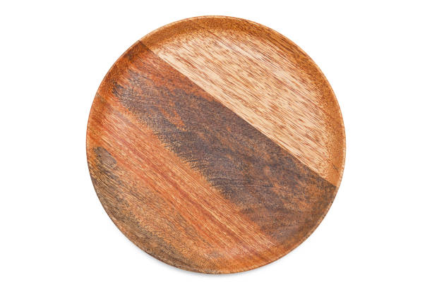 istock Wooden plate isolated on white background 1474781778