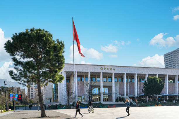 национальный театр оперы и балета в тиране - national concert hall стоковые фото и изображения