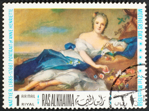 Postage stamp isolated on black