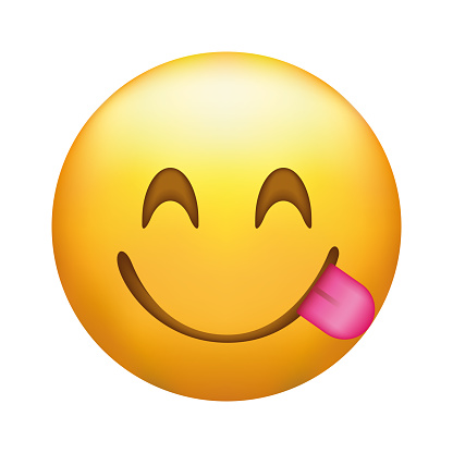 Emoji Face Savouring Delicious Food, Smiling Face savoring Licking Lips, smiley emoticon.