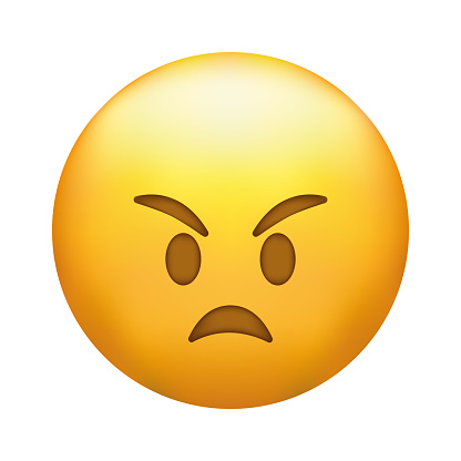 Angry face. Emoji. Cute emoticon isolated