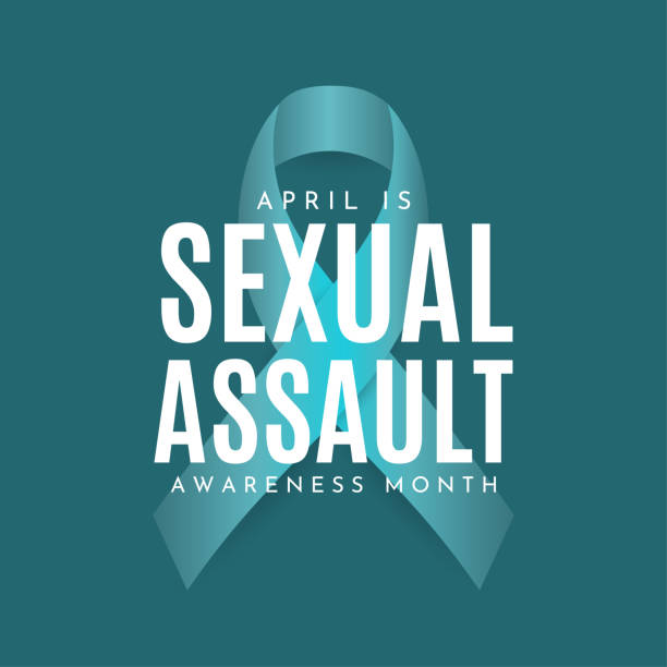 ilustrações de stock, clip art, desenhos animados e ícones de sexual assault awareness month card, poster. april. vector - social awareness symbol