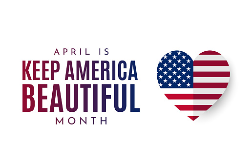 Keep American Beautiful Month, April. Vector illustration. EPS10