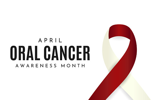 Oral Cancer Awareness Month poster, April. Vector illustration. EPS10