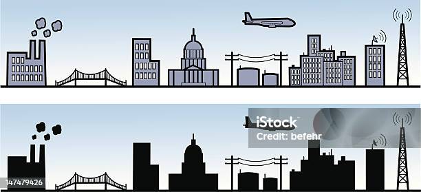 Город Элементы — стоковая векторная графика и другие изображения на тему Башня - Башня, Большой город, Векторная графика