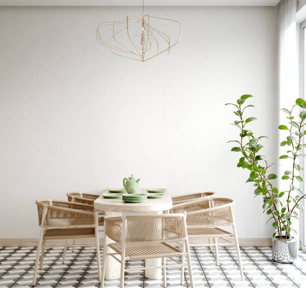 istock Home mockup, cozy dining room interior background 1474794546